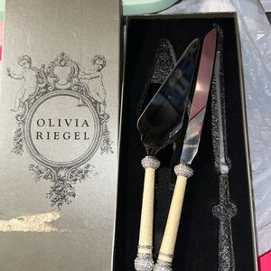 Olivia Riegel cake server and knives with rhinestones